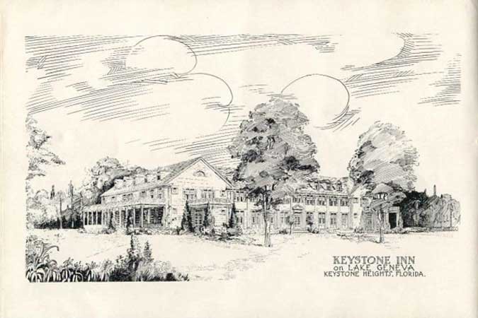 Pencil sketch of the Keystone Inn, now demolished